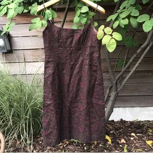 Brown dress with fuchsia underlay